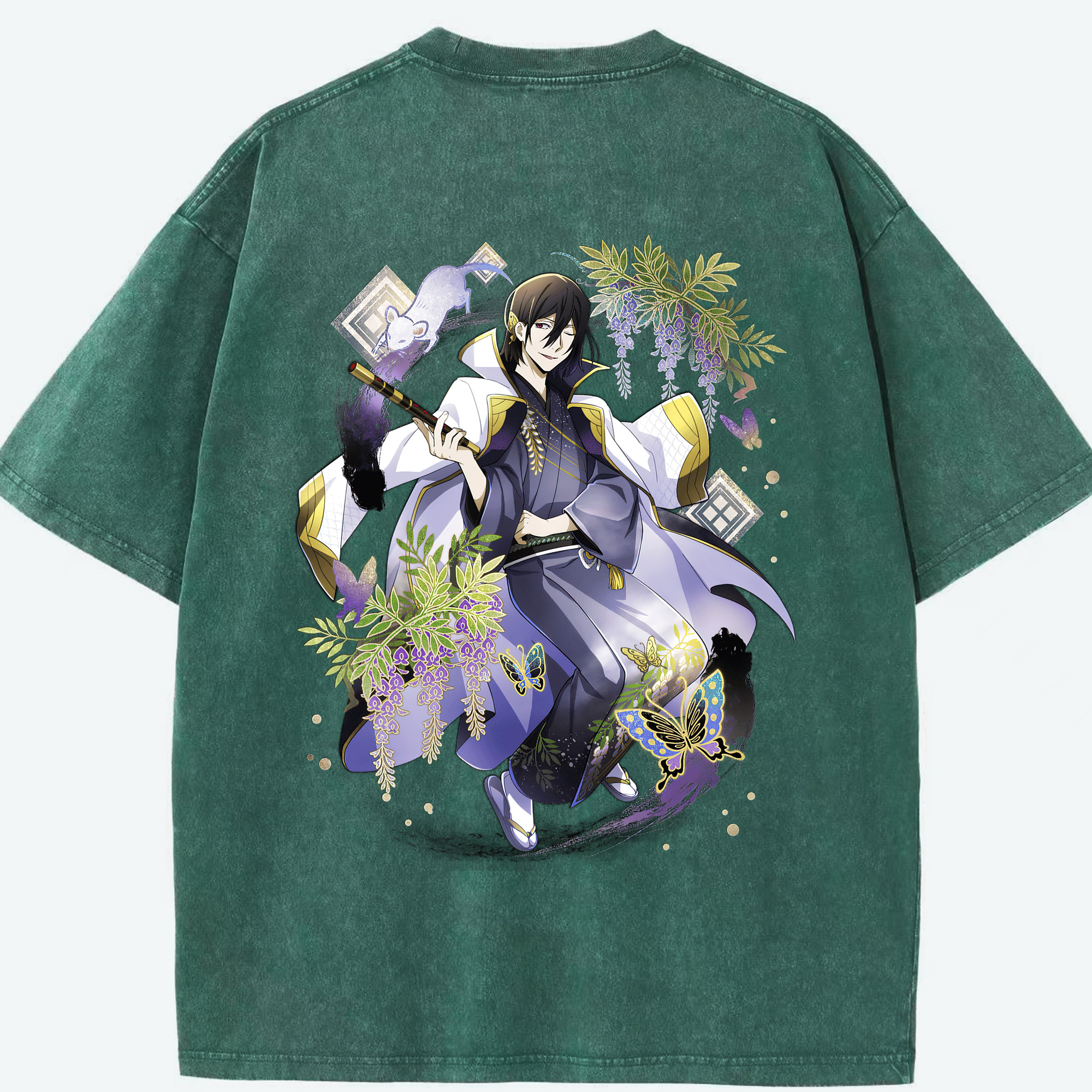 （画像用） 文豪ストレイドッグス Bungo Stray Dogs 綿100% ヴィンテージ風 半袖Tシャツ（背面プリント）